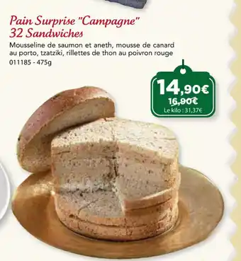 Pain Surprise "Campagne" 32 Sandwiches