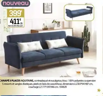 BUT CANAPÉ 3 PLACES AQUITAINE offre