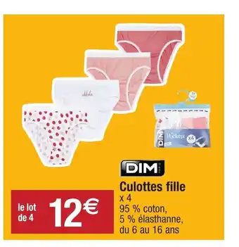 Migros Culottes fille offre