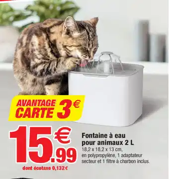 Bazarland Fontaine à eau pour animaux 2 L offre