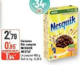 G20 Céréales Blé complet NESQUIK offre