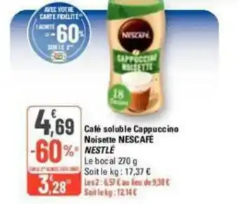 G20 Café soluble Cappuccino Noisette NESCAFE offre