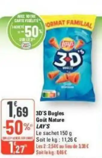 G20 3D'S Bugles Goût Nature LAY'S offre
