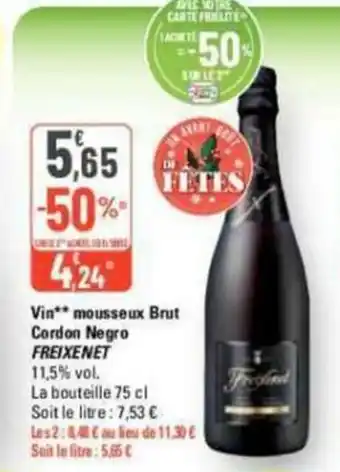 Vin** mousseux Brut Cordon Negro FREIXENET