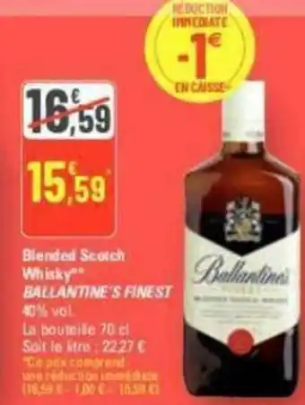 G20 Blended Scotch Whisky BALLANTINE'S FINEST 40% vol. offre