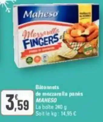 G20 Bâtonnets de mozzarella panés MAHESO offre