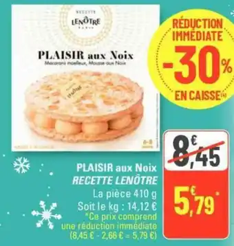 G20 PLAISIR aux Noix RECETTE LENÔTRE offre