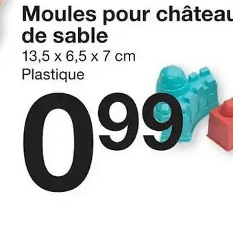 Zeeman Moules pour chateau de sable 13,5x6,5x7cm Plastique offre