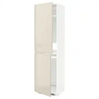 IKEA Metod armoire pour réfrig./congélateur, blanc/voxtorp beige clair brillant, 60x60x220 cm offre