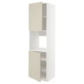 IKEA Metod armoire four + 2 portes/tablette, blanc/havstorp beige, 60x60x220 cm offre