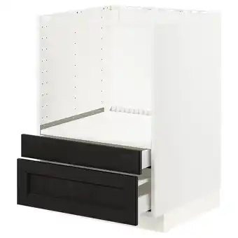 IKEA Metod meuble pour micro combi/tiroirs, blanc/lerhyttan teinté noir, 60x60 cm offre