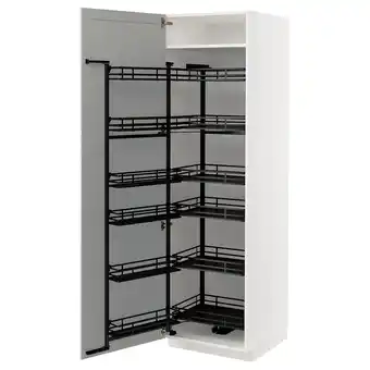 IKEA Metod armoire avec rangement coulissant, blanc/lerhyttan gris clair, 60x60x200 cm offre