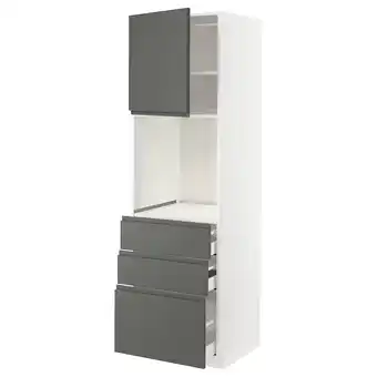 IKEA Metod / maximera armoire four+porte/3 tiroirs, blanc/voxtorp gris foncé, 60x60x200 cm offre
