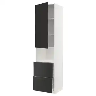 IKEA Metod / maximera armoire micro-ondes av porte/2 tir, blanc/nickebo anthracite mat, 60x60x240 cm offre