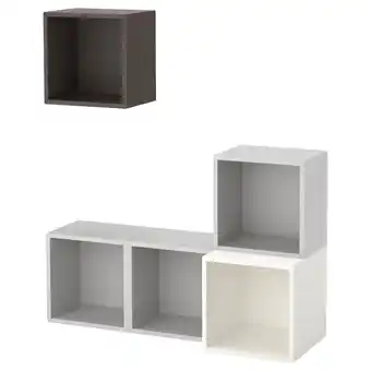 IKEA Eket combinaison rangement murale, blanc/gris clair/gris foncé, 105x35x120 cm offre