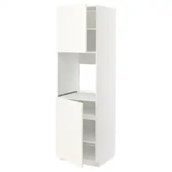 IKEA Metod armoire four + 2 portes/tablette, blanc/vallstena blanc, 60x60x200 cm offre