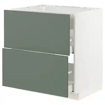 IKEA Metod / maximera élément bas table cuisson/hotte tir, blanc/bodarp gris vert, 80x60 cm offre