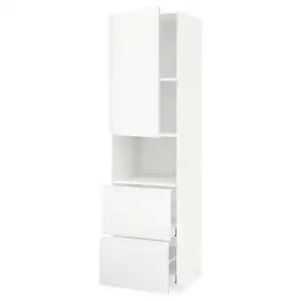 IKEA Metod / maximera armoire micro-ondes av porte/2 tir, blanc/voxtorp blanc mat, 60x60x220 cm offre