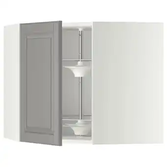 IKEA Metod élément angle mural+rangement pivot, blanc/bodbyn gris, 68x60 cm offre