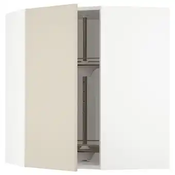 IKEA Metod élément angle mural+rangement pivot, blanc/havstorp beige, 68x80 cm offre