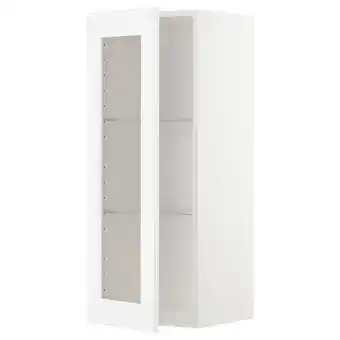 IKEA Metod élément mural+tablettes/pte vitrée, blanc/axstad blanc mat, 40x100 cm offre