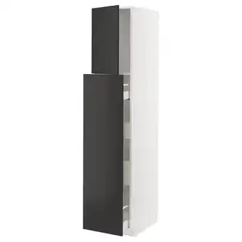 IKEA Metod / maximera élément armoire av 1p/4t coulissant, blanc/nickebo anthracite mat, 40x60x200 cm offre