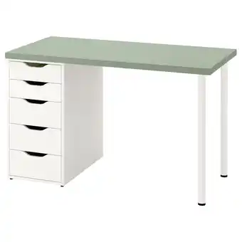 IKEA Lagkapten / alex bureau, vert clair/blanc, 120x60 cm offre