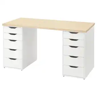 IKEA Mittcirkel / alex bureau, effet pin blanc, 140x60 cm offre