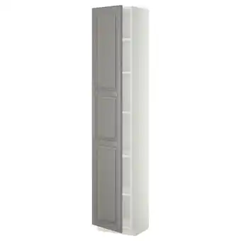 Metod armoire avec tablettes, blanc/bodbyn gris, 40x37x200 cm