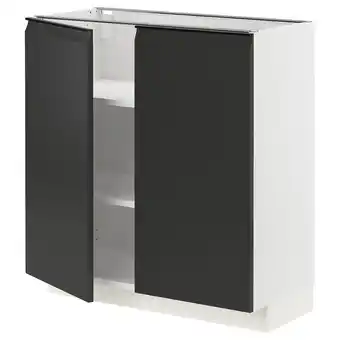 IKEA Metod élément bas tablette/2portes, blanc/upplöv anthracite mat, 80x37 cm offre
