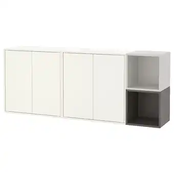 IKEA Eket combinaison rangement murale, blanc/gris foncé/gris clair, 175x35x70 cm offre