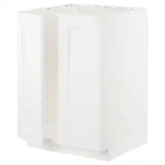 IKEA Metod élément évier 2 portes, blanc/axstad blanc mat, 60x60 cm offre