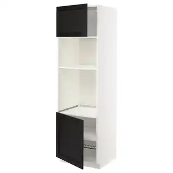 IKEA Metod armoire four/micro-ondes 2portes/tb, blanc/lerhyttan teinté noir, 60x60x200 cm offre