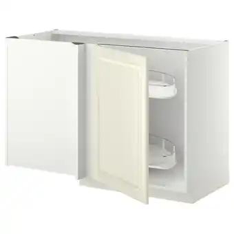 IKEA Metod élément bas angle+aménagement couli, blanc/bodbyn blanc cassé, 128x68 cm offre