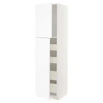 IKEA Metod / maximera armoire 2 portes/4 tiroirs, blanc enköping/blanc effet bois, 60x60x220 cm offre