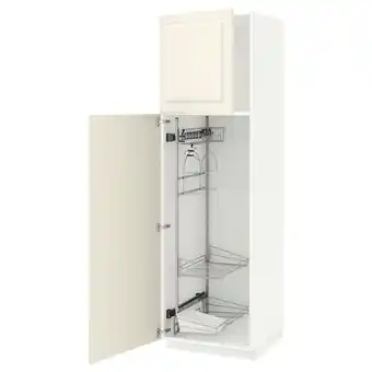IKEA Metod élément haut + rangements prod entr, blanc/bodbyn blanc cassé, 60x60x200 cm offre
