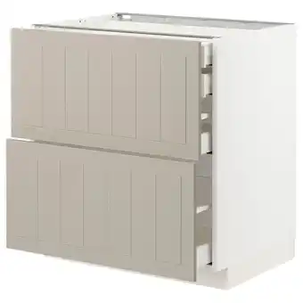 IKEA Metod / maximera élt bas 2faces/2tir bas+1moy+1haut, blanc/stensund beige, 80x60 cm offre