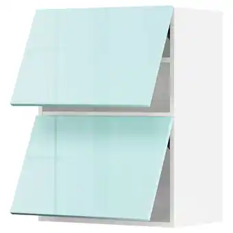 IKEA Metod élément mural horizontal+2 portes, blanc järsta/brillant turquoise clair, 60x80 cm offre