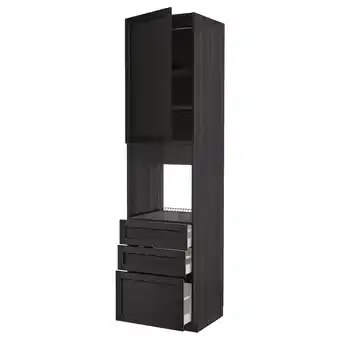 IKEA Metod / maximera armoire four+porte/3 tiroirs, noir/lerhyttan teinté noir, 60x60x240 cm offre