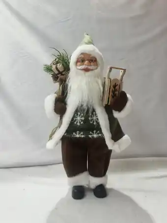 Jardiland Ecloz - décoration père noël vert avec luge 45 cm offre