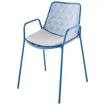 Jardiland Ecloz - fauteuil en acier evolution bleu - l.55 x l.40 x h.81 cm offre