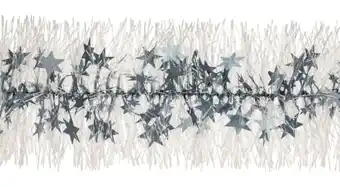 Guirlande étoiles bleu clair et brins givrés l.200 x ø.10 cm