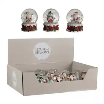 Jardiland Boule a eau figure noel 3 ass disp -poly-blanc- h10xd7cm offre