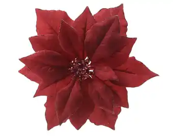 Poinsettia artificiel polyester rouge l.24 x l.24 x h.7 cm