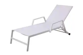 Jardiland Bain soleil solar plus blanc av accoudoirs l.193 x l.70 x h.34 cm offre