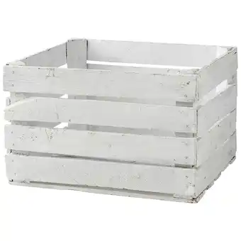 Caisse en bois blanchi rustique l.40 x l.30 x h.50 cm