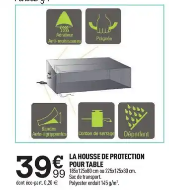 Centrakor La Housse de Protection Pour Table offre
