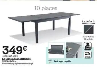 Centrakor La Table Azua extensible offre