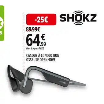 Intersport Shokz casque à conduction osseuse openmove offre