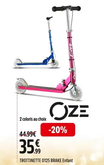 Intersport Oze trottinette o125 brake enfant offre